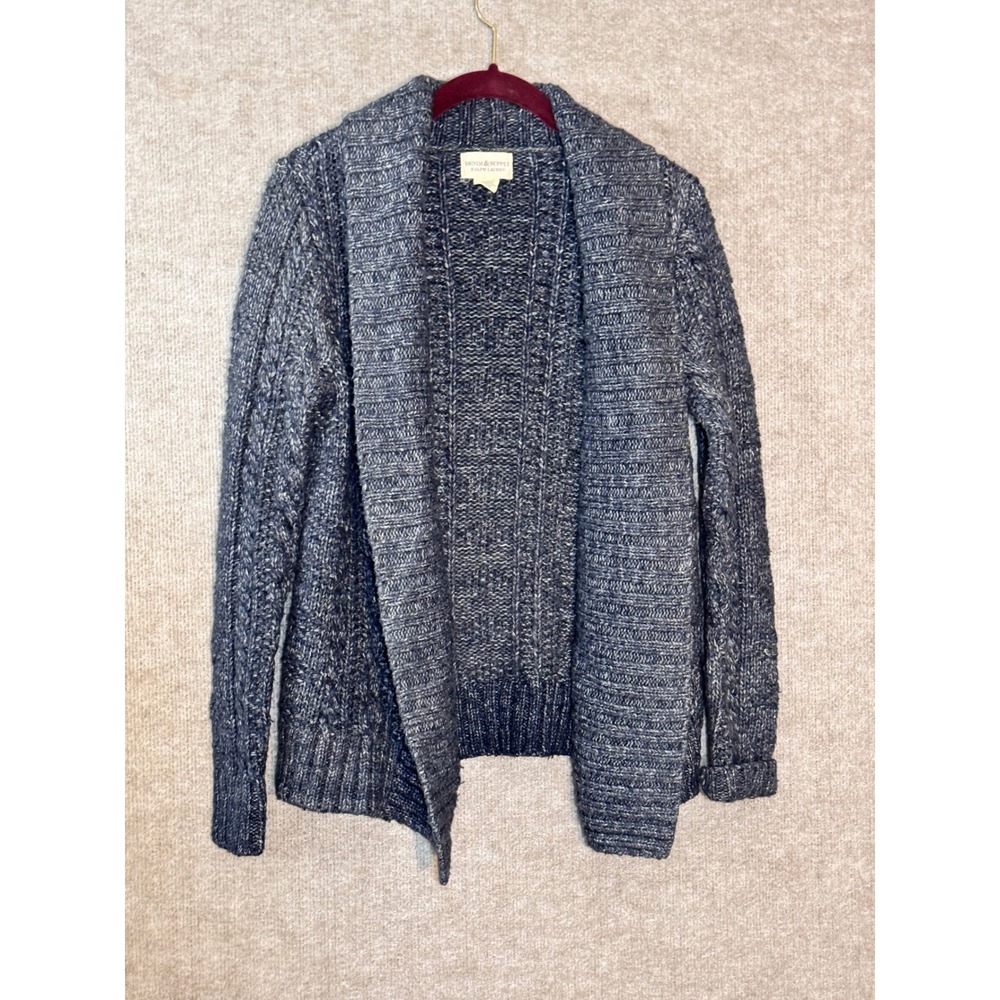 Denim & Supply Ralph Lauren Cardigan Women S Gray Marled Cable Knit Shawl Collar